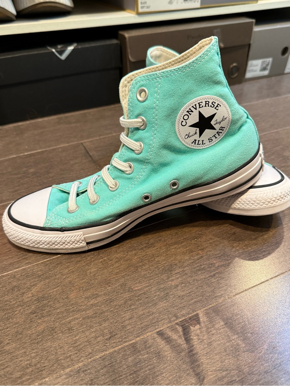 Converse High Top Sneakers - Mint Aqua with White Accents